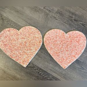 NEW Valentines beaded light pink heart placemats chargers